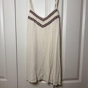 La Hearts Cream Dress with Black and Red Embroidery